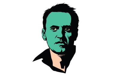 politikacı Alexei Navalny yeşil bir yüz ile