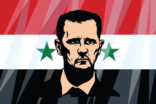 Hafez Baszar al-Assad prezydent Syrii — Wektor stockowy