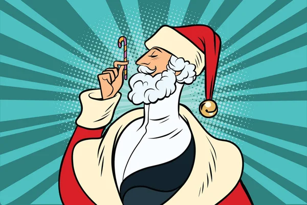 Eleganckie Santa Claus i candy — Wektor stockowy