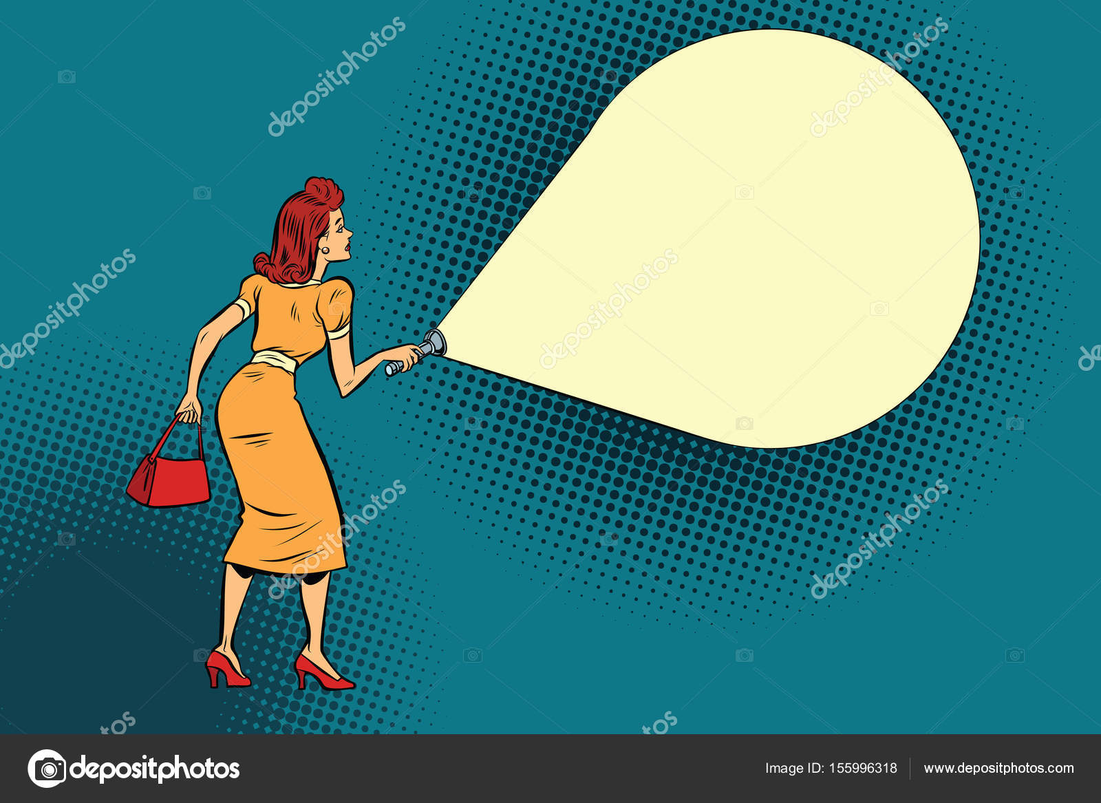 Mulher lanterna luz imagem vetorial de © rogistok 155996318