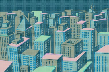 Gece modern şehir panoraması