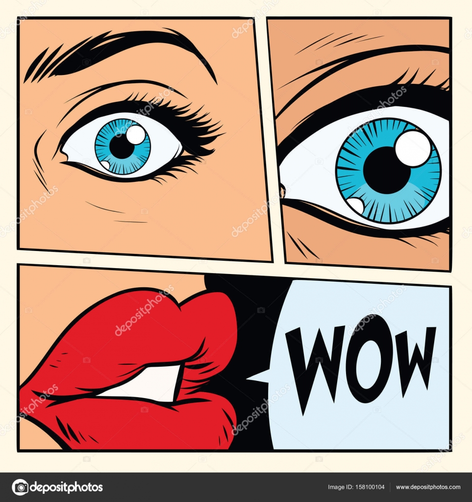 Comic Storyboard Woman Wow Surprised векторное изображение