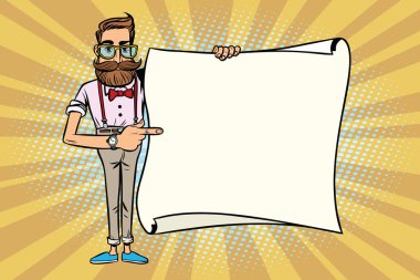 Şık hipster mockup kopya alanı afiş gösterir