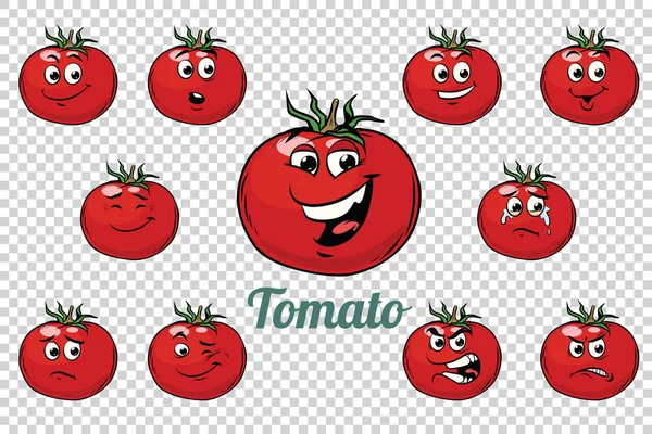 Tomato emotions characters collection set — Stock Vector