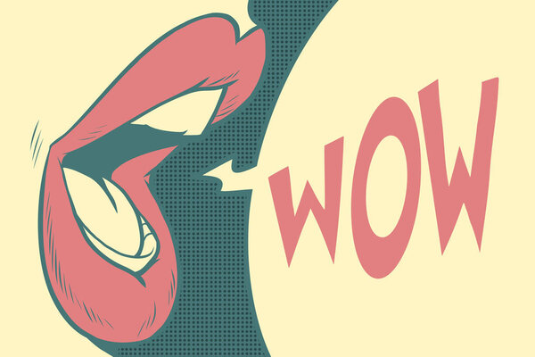 Pop art mouth wow