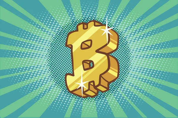 Bitcoin kryptoměn ikonu symbol znak — Stockový vektor