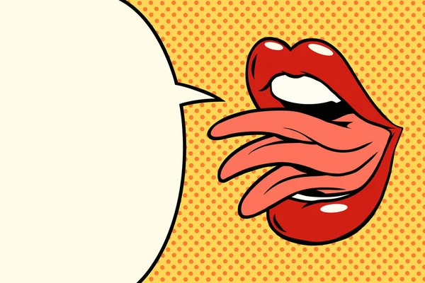 Жіночий рот язик рухається — стоковий вектор