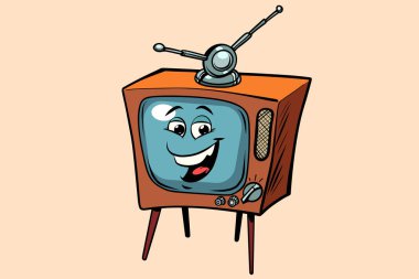 Retro Tv tatlı gülen yüz karakter