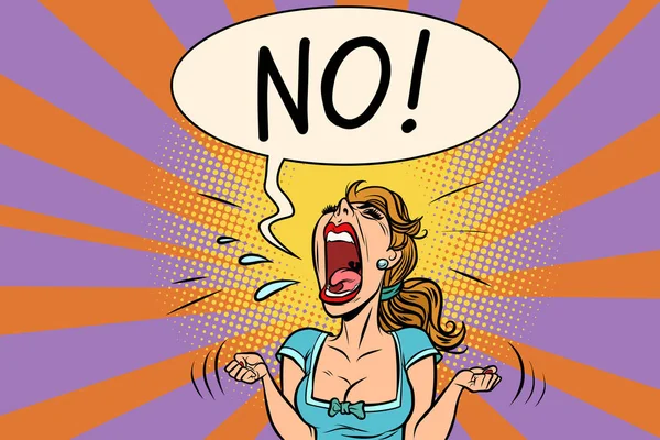 No furious screaming woman — Stock Vector