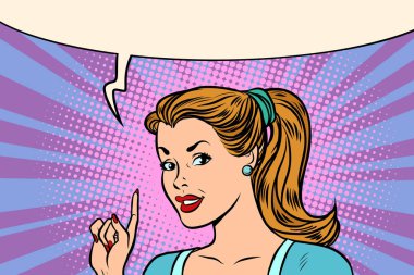 Pop art kadın işaret parmağı