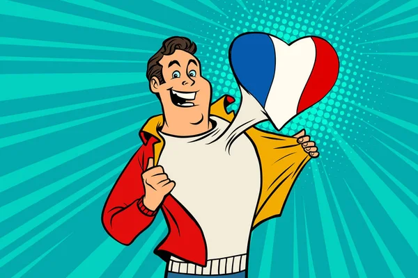 スポーツのファンがフランスを愛しています。 — ストックベクタ