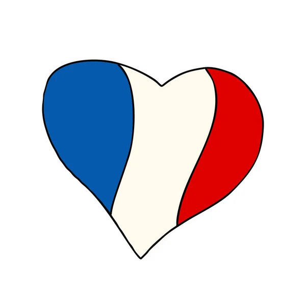 Frankrijk hart, patriottische symbool — Stockvector