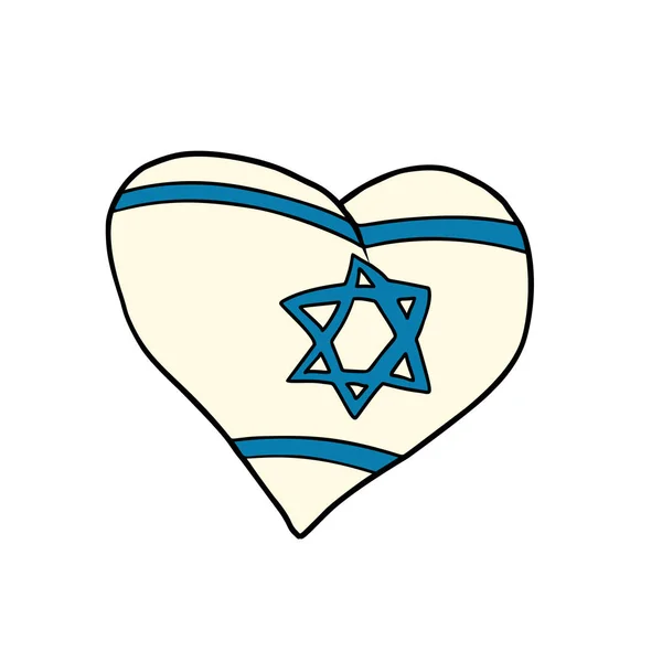 Israel hjärta, patriotiska symbol — Stock vektor