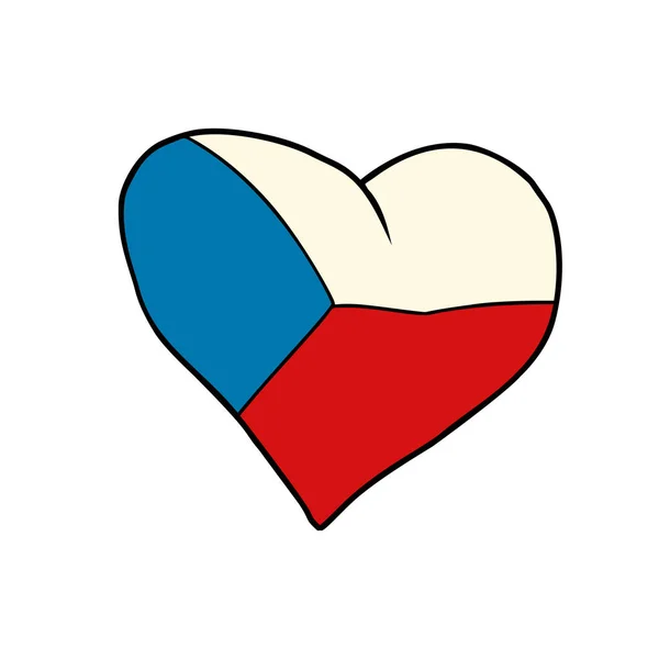 Tschechische Republik Herz, patriotisches Symbol — Stockvektor