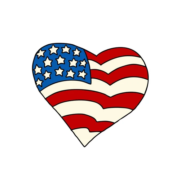 США серці патріотична символ — стоковий вектор