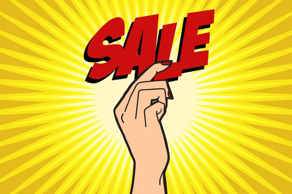 Sale female hand — Stock Vector