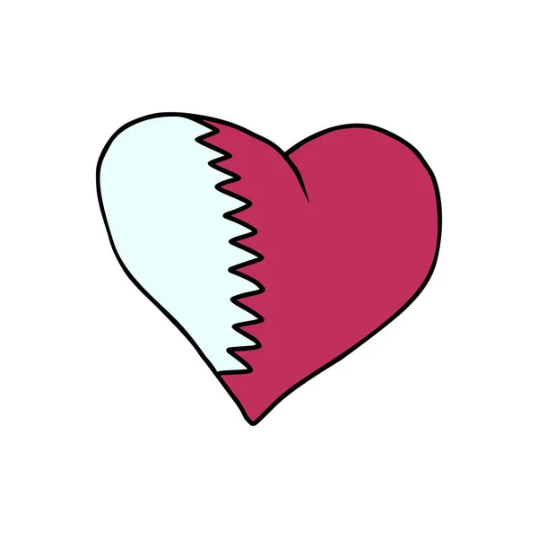 Qatar isolerade hjärtat flagga på vit bakgrund — Stock vektor