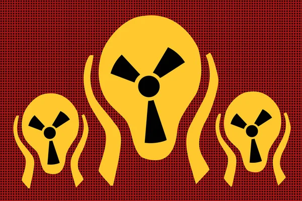 Attenzione radiazioni, urlare terrore paura — Vettoriale Stock
