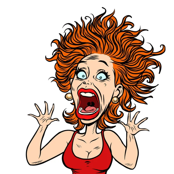 Funny scared woman — Stock Vector