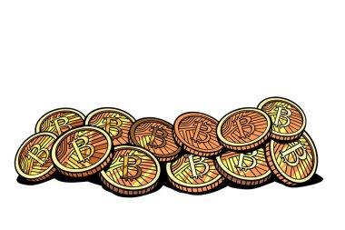 Beyaz arka plan üzerinde izole Kripto Döviz Alım bitcoin