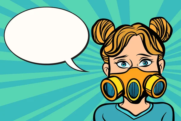 Woman in a gas mask Vector Graphics