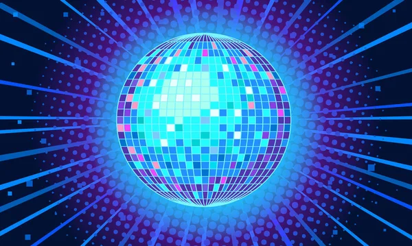 Blue disco ball background — Stock Vector