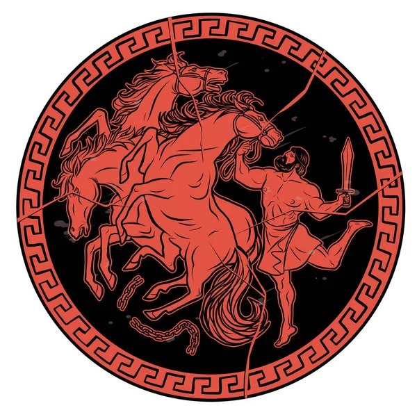 Mares of Diomedes. 12 Herkules Herakles arbete — Stock vektor