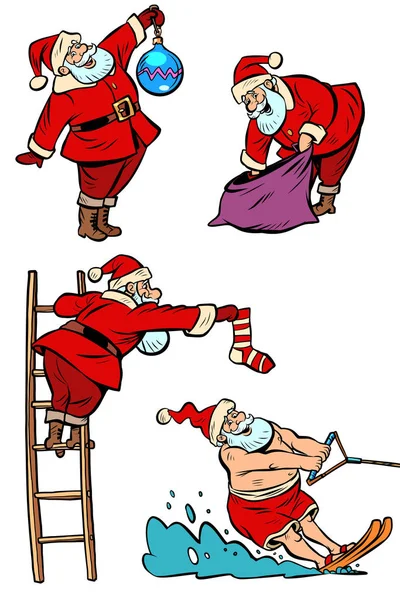 Collection de jeux. Père Noël personnage Noël nouvelle année — Image vectorielle