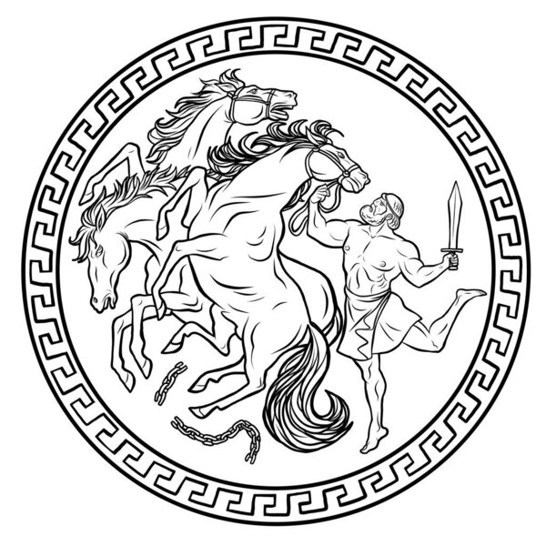 Mares of Diomedes. 12 Labours of Hercules Heracles