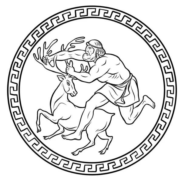 Ceryneian Hind. 12 travaux d'Hercule Héraclès — Image vectorielle