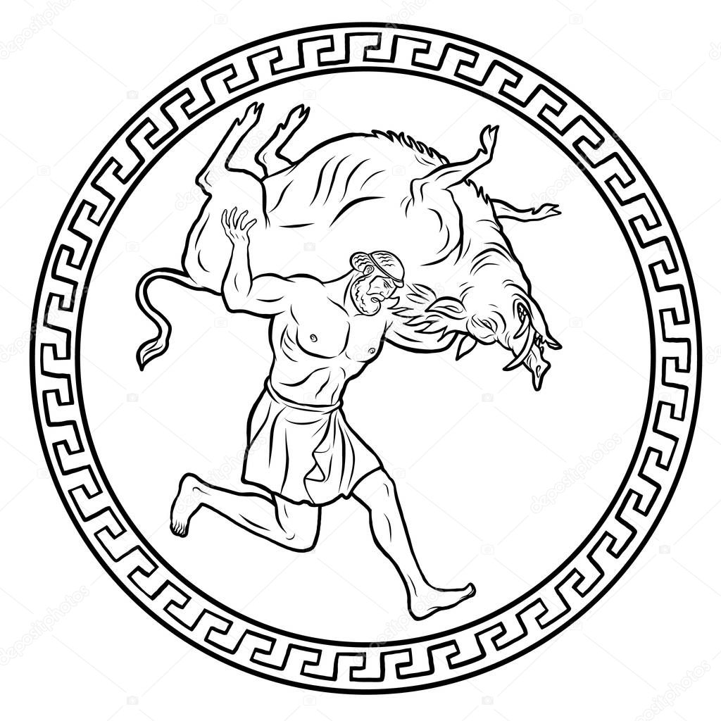 Erymanthian Boar. 12 Labours of Hercules Heracles