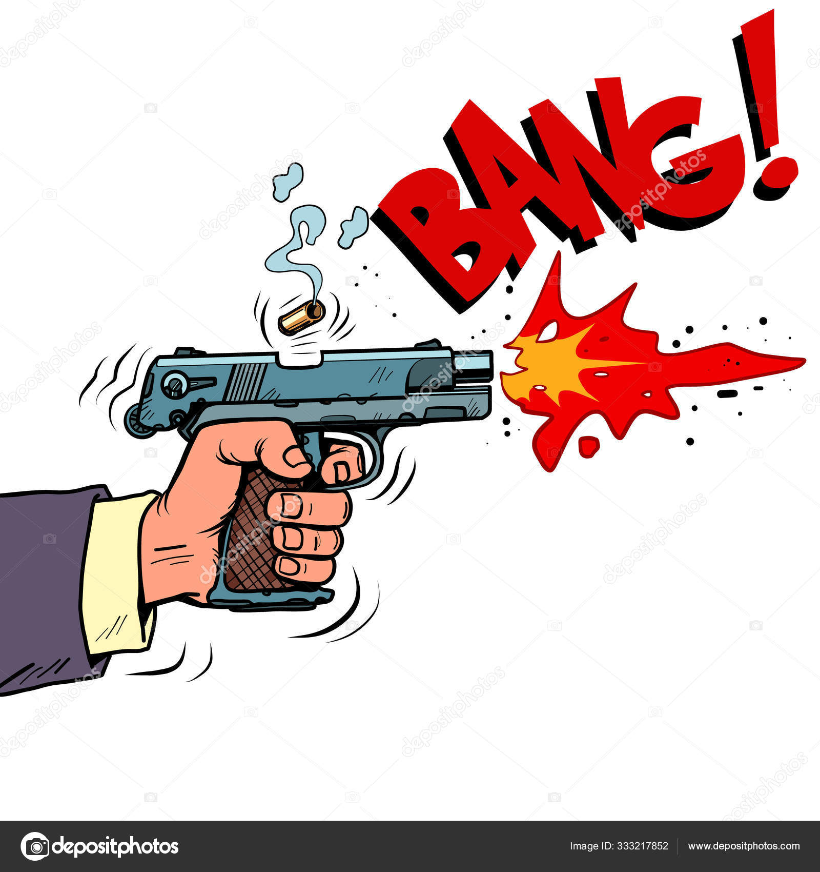 Vettoriale stockColpito da una pistola stile fumetto. Attacco proiettile  attacco di ©rogistok #333217852, image size:1600x1700