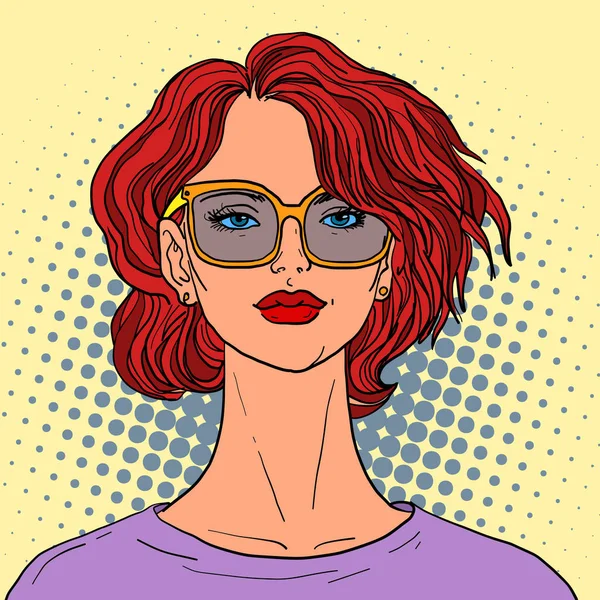 Gyönyörű nő vörös hajjal — Stock Vector