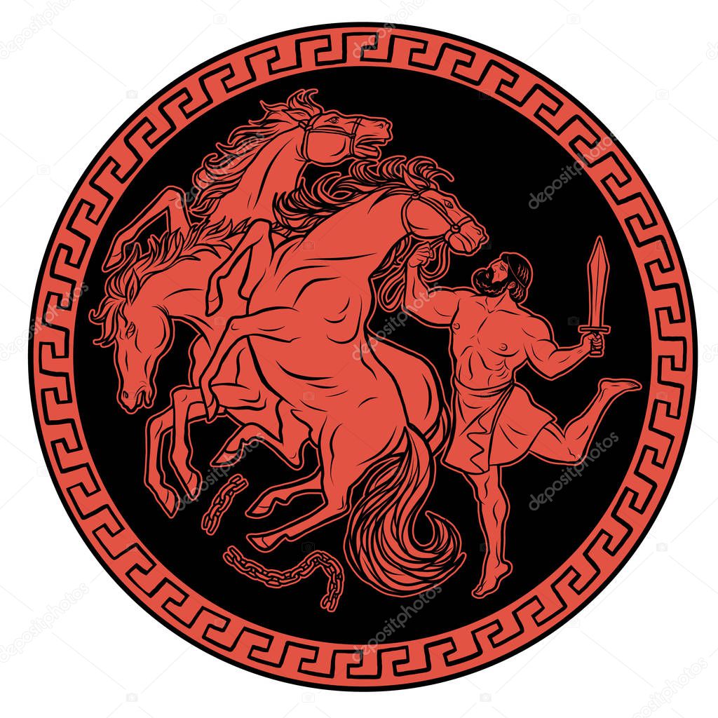 Mares of Diomedes. 12 Labours of Hercules Heracles
