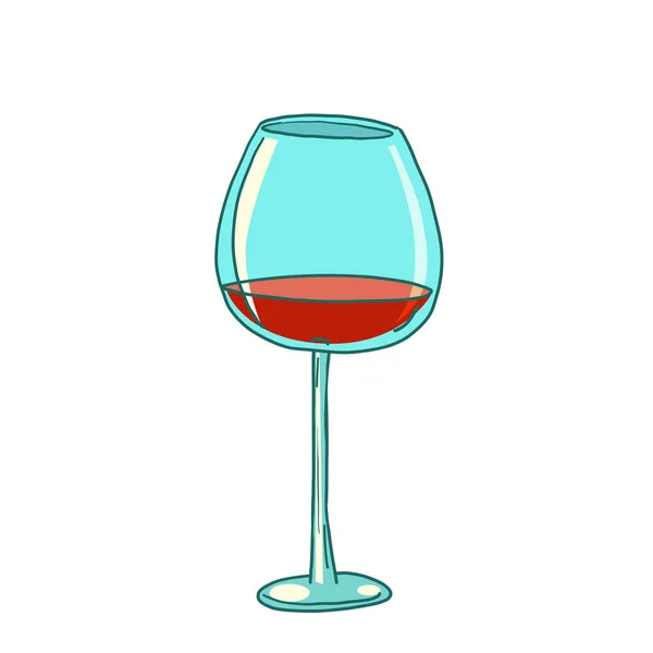 Egy pohár vörösbor. — Stock Vector