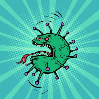 Koronavirüs karakteri kötü yeşil virüs