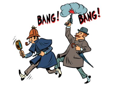 Dedektif Holmes ve Dr. Watson.