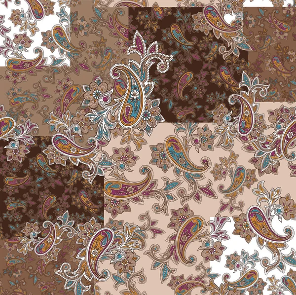 Nahtlose Paisley Bunte Ornamentale Muster Traditionelles Muster Für Textildesign Und — Stockfoto