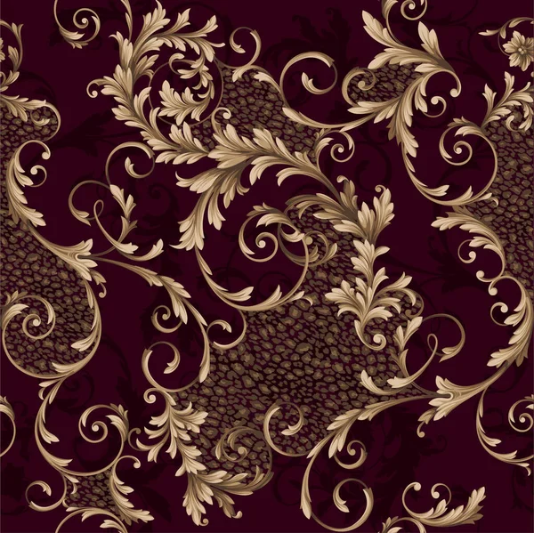 Motif Baroque Classique Sans Couture Fond Avec Ornement Baroque Motif — Image vectorielle