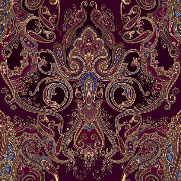 Бесшовный Традиционный Пайсли Текстильного Дизайна Тканей Классический Пейсли Фон — стоковый вектор