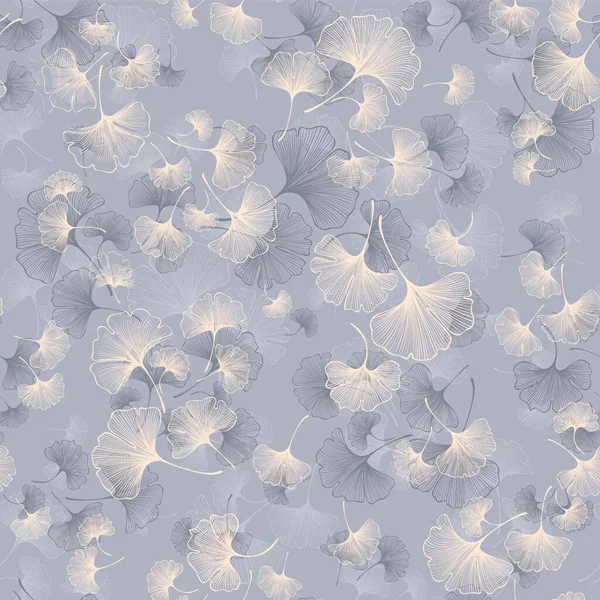 Zökkenőmentes Virágos Modern Minta Ginkgo Levelek Vektoron Zökkenőmentes Háttér Vektoron — Stock Fotó