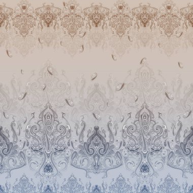 Tekstil tasarımı, kumaşlar ve eşarplar için geleneksel kusursuz desenli desenler.