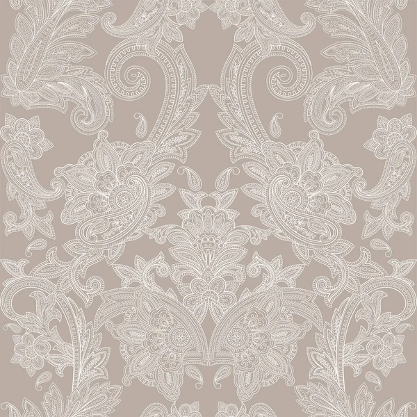 用于纺织品设计和织物的经典无缝衬里图案 矢量上的传统Paisley背景 — 图库矢量图片