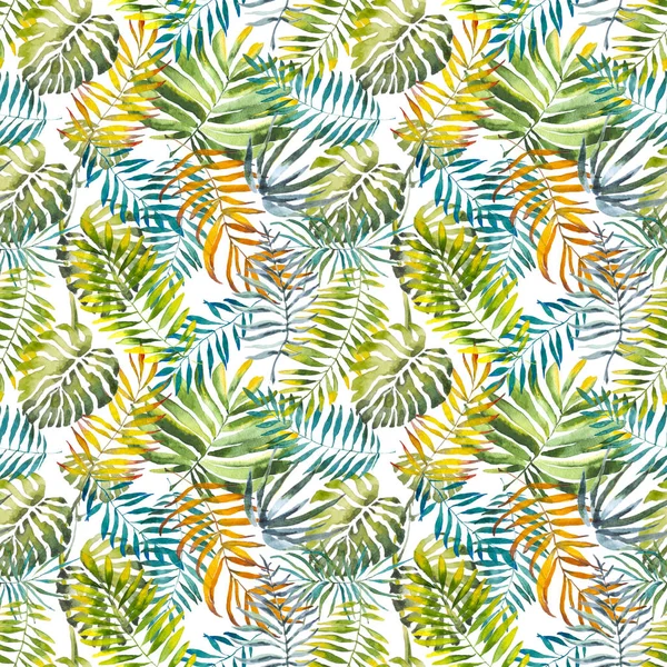 Seamless mönster med akvarell tropikerna — Stockfoto