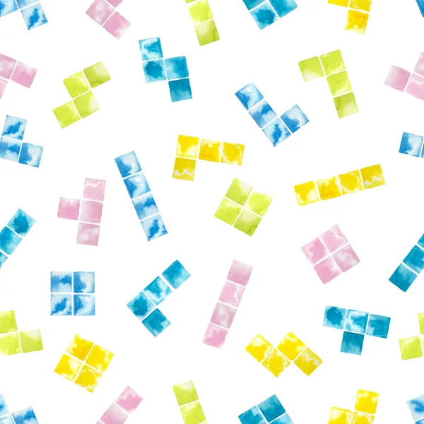 Suluboya tetris illüstrasyon renk 