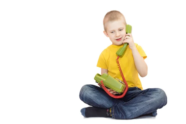 Boy with phone — Stock Photo, Image