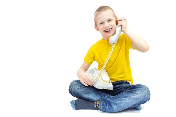 Boy with phone — Stock Photo, Image