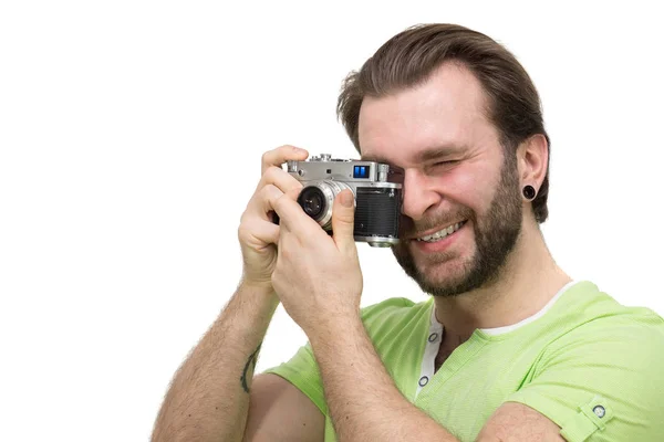 Man with a camera — Stock Photo, Image