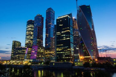 Moskova şehir gün batımında,
