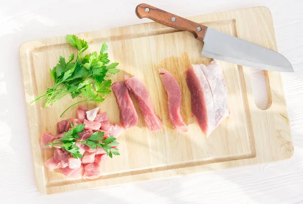 Carne di maiale su sfondo bianco — Foto Stock